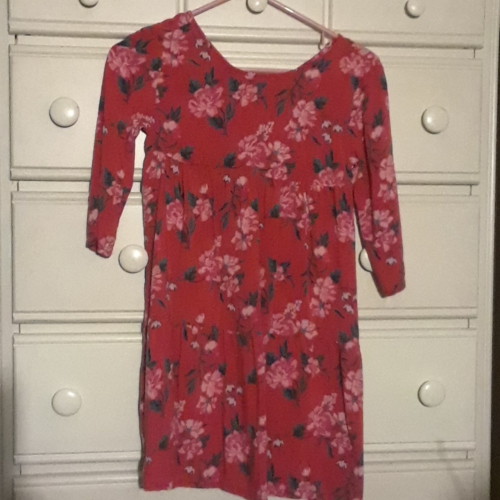 Red floral dress